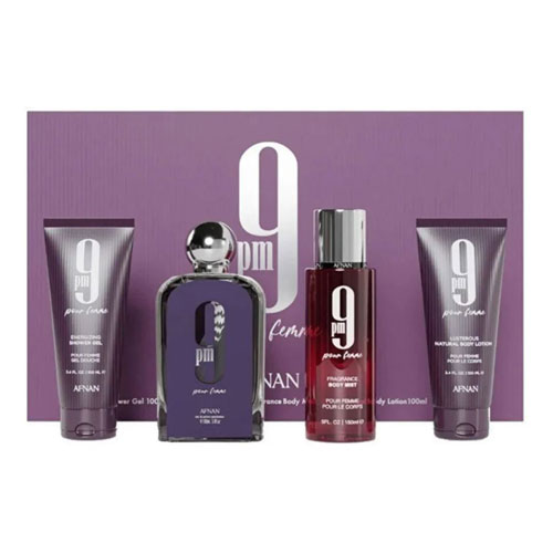 UPG-AFNN-77 Set Afnan 9Pm Femme ( 4 Pc ) / Sg / Bl / Body Mist para Unisex 100 ml Eau de Parfum Spray - Imagen 1