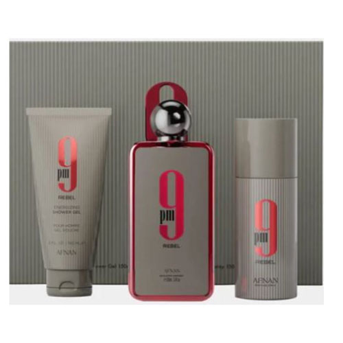 UPG-AFNN-78 Set Afnan 9 Pm Rebel Unisex ( 3 Pc ) / Sg / Deo para Unisex 100 ml Eau de Parfum Spray - Imagen 1