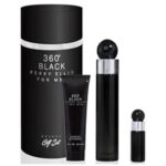 Set Perry Ellis 360 Black ( 4 Pc ) / Sg / A/Sh Balm / Mini para Hombre 100 ml Eau de Toilette